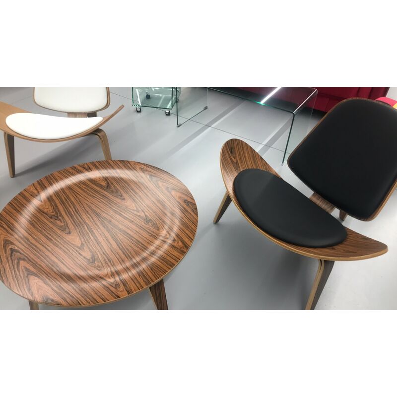 

Sillón NORDIC (T), palo rosa, similpiel negra