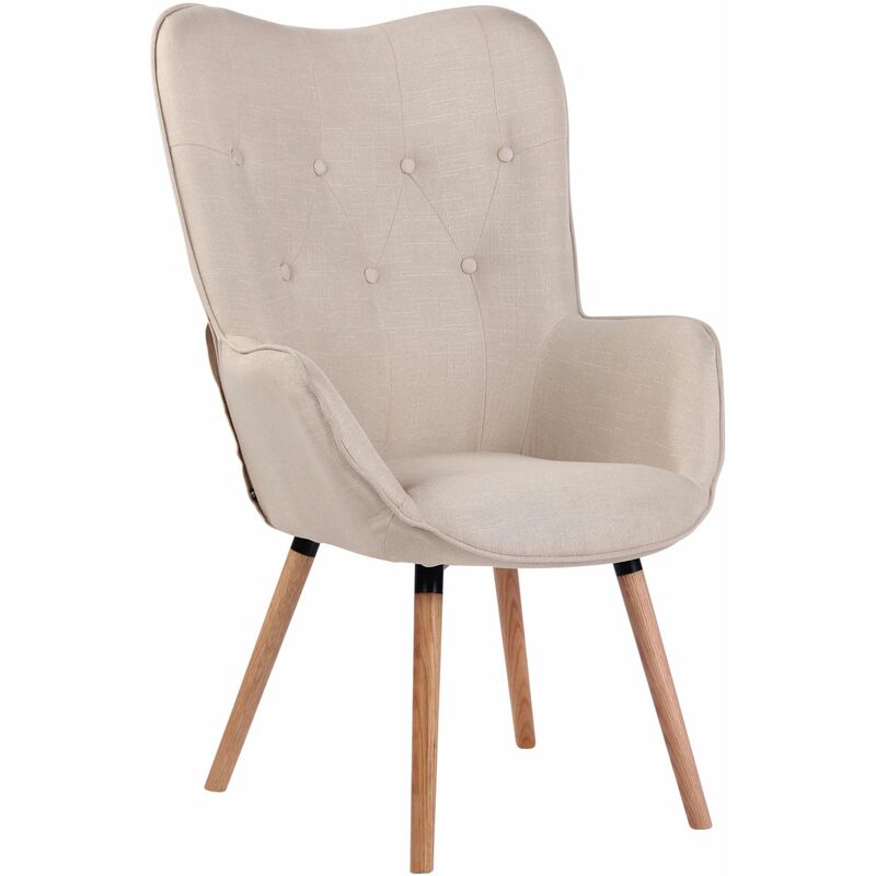 

CLP - Sillón Nórdico Ashford Tapizado En Tela Crema Natural