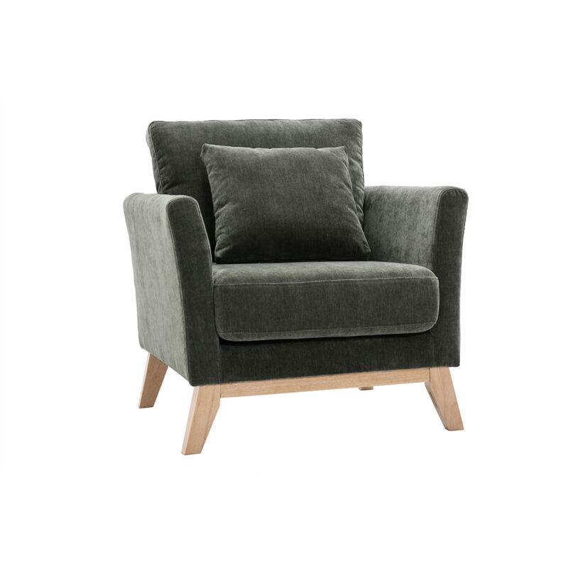 

Sillón nórdico desenfundable efecto terciopelo kaki OSLO