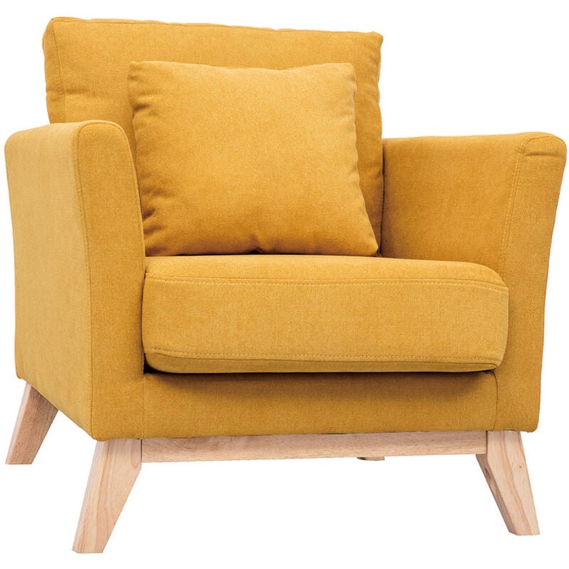 

Sillón nórdico desenfundable efecto terciopelo mostaza OSLO