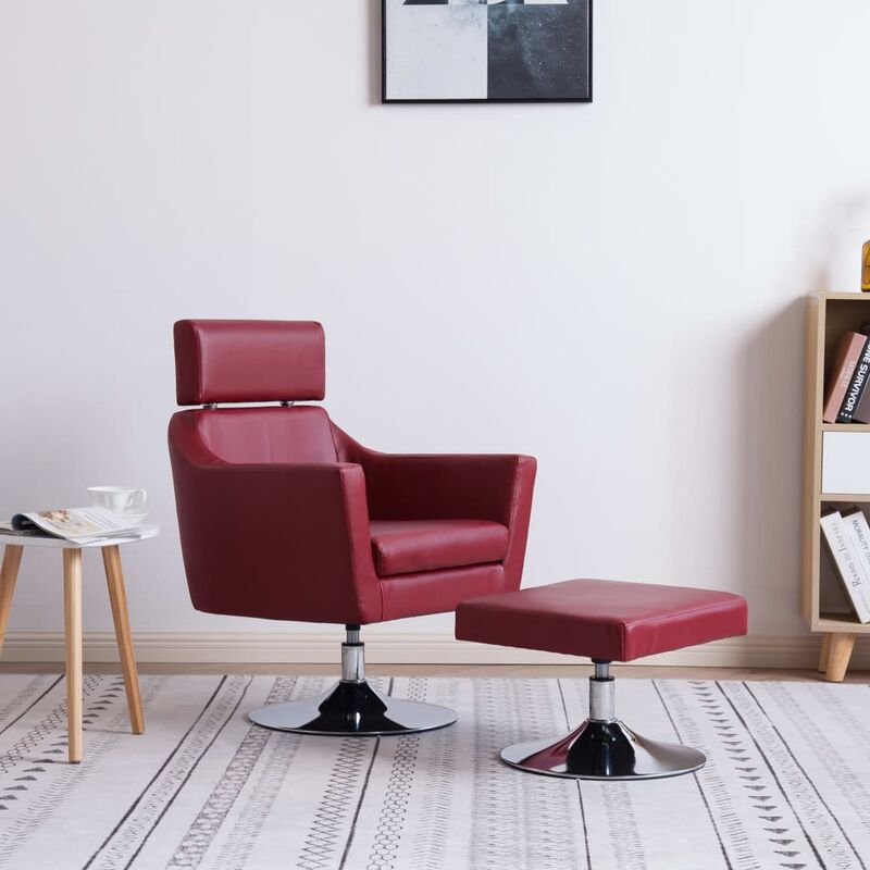 

Sillón para la TV de cuero sintético color vino tinto