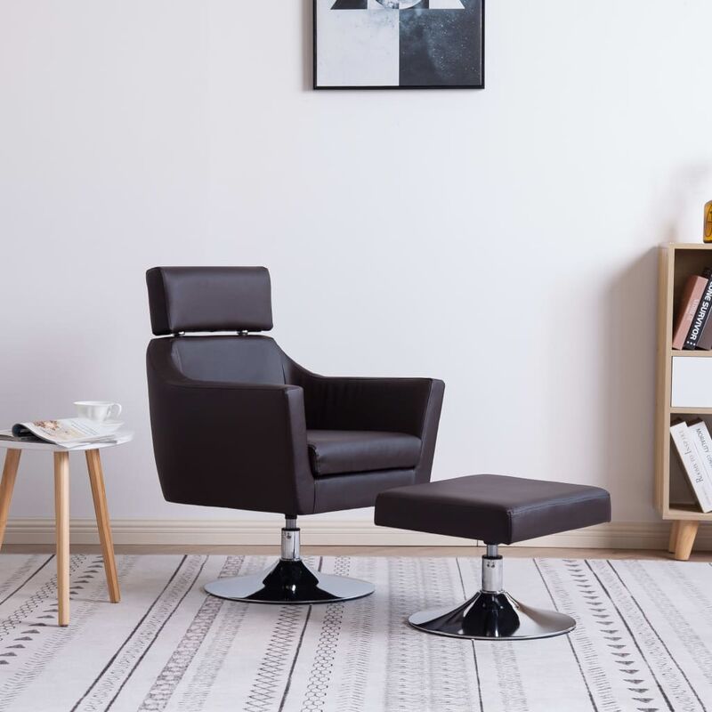 

Sillón para la TV de cuero sintético marrón