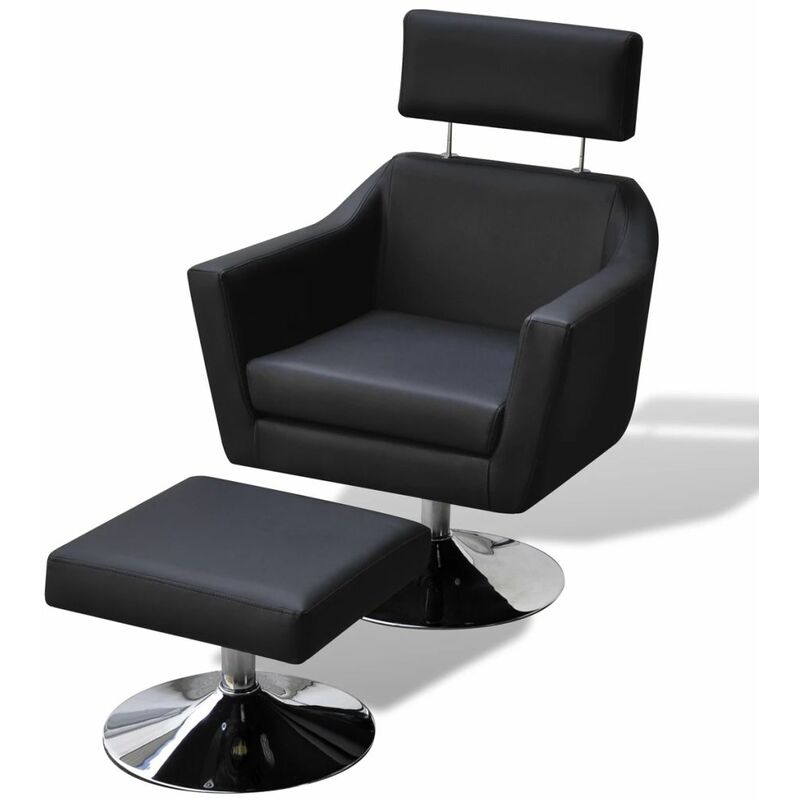 

Sillón para la TV de cuero sintético negro