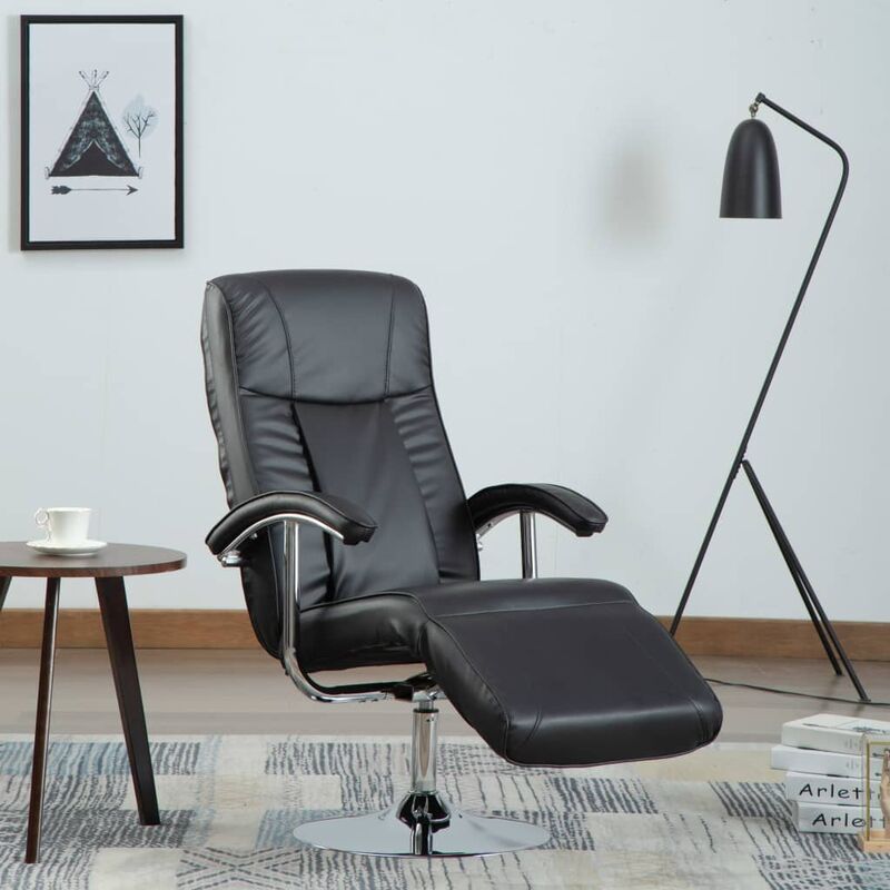 

Sillón para la TV de cuero sintético negro