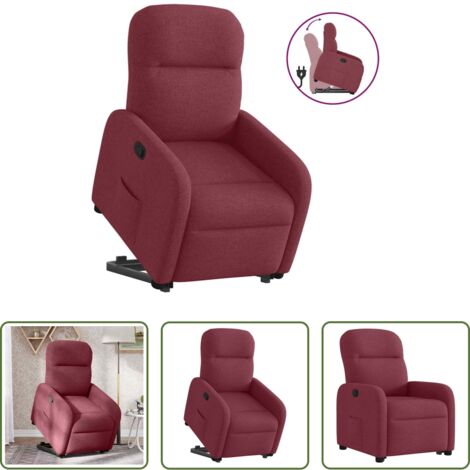 Sillón para mayores -  Sillón reclinable elevable tela rojo tinto