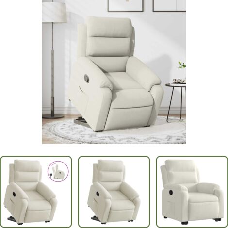 Sillón para mayores -  Sillón reclinable elevable terciopelo crema