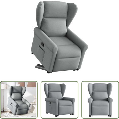 Sillón para personas mayores -  Sillón reclinable elevable de tela gris claro