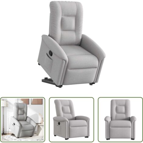 Sillón para personas mayores -  Sillón reclinable elevable de tela gris nube