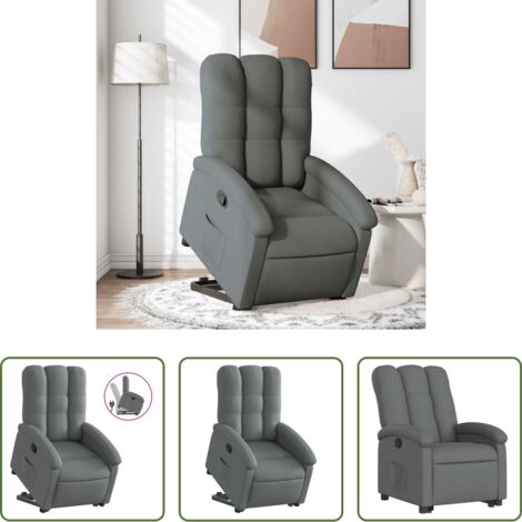 Sillón para personas mayores -  Sillón reclinable elevable de tela gris oscuro