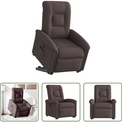 Sillón para personas mayores -  Sillón reclinable elevable tela marrón oscuro