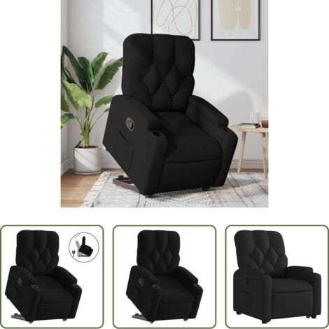 Sillón para personas mayores -  Sillón reclinable elevable tela negro