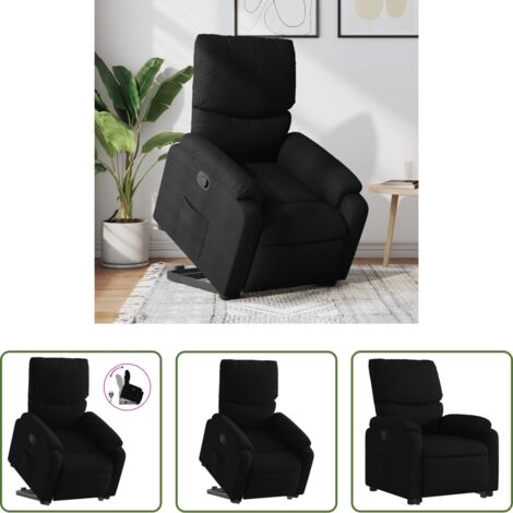Sillón para personas mayores -  Sillón reclinable elevable tela negro