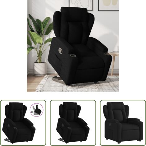Sillón para personas mayores -  Sillón reclinable elevable tela negro