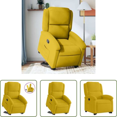 Sillón para personas mayores -  Sillón reclinable elevable terciopelo amarillo