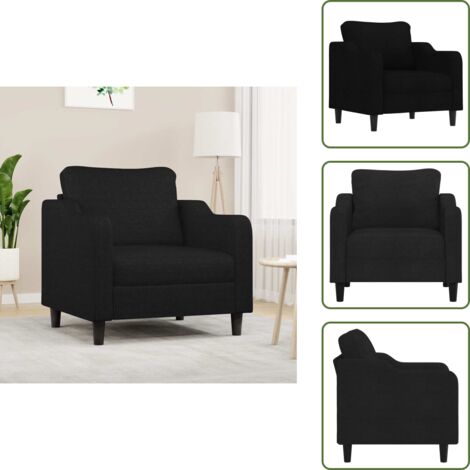 Sillón para sala - vidaXL Sillón de tela negro 60 cm - Sillón cómodo