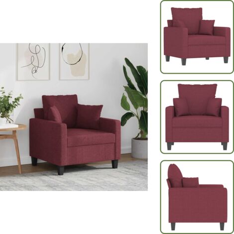 Sillón para sala - vidaXL Sillón de tela rojo tinto 60 cm - Sillón cómodo