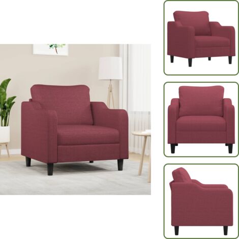 Sillón para sala - vidaXL Sillón de tela rojo tinto 60 cm - Sillón cómodo