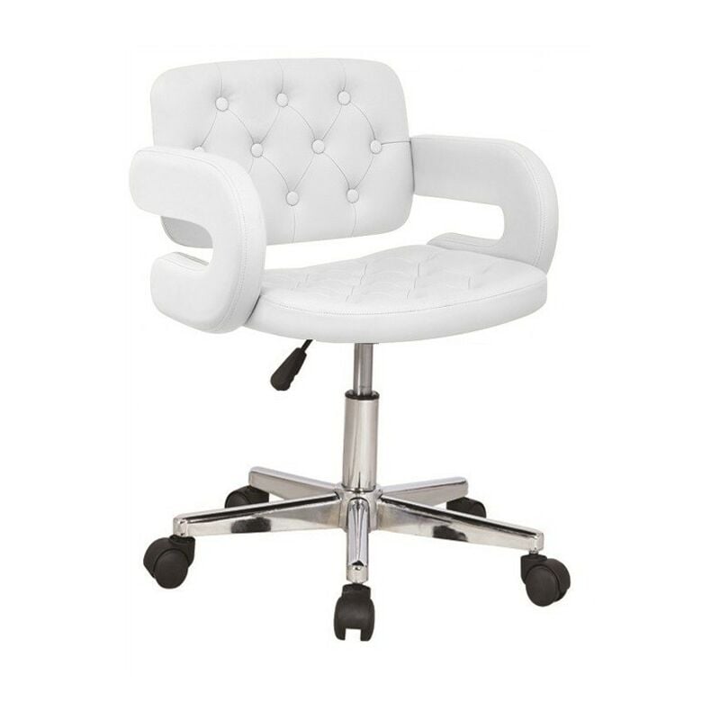 

Sillón PARADISE, giratorio, cromado, tapizado blanco