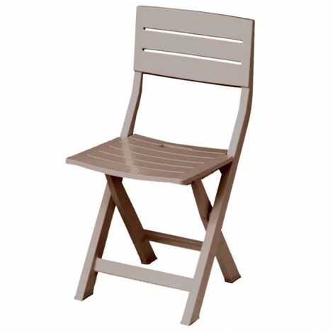 Sillón plegable a prueba de golpes en resina gris tórtola