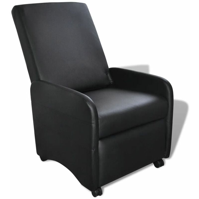 

Sillón plegable de cuero sintético negro