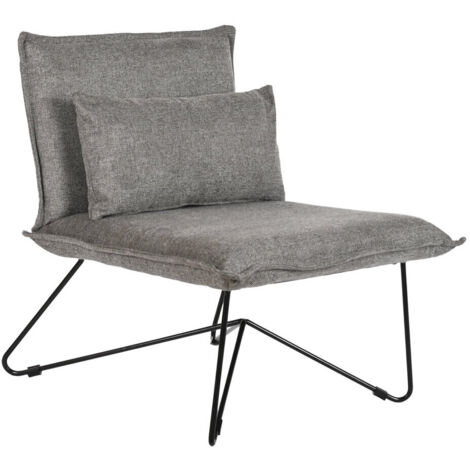 Sillon Poliester Metal 66X78X75 Con Cojin Gris
