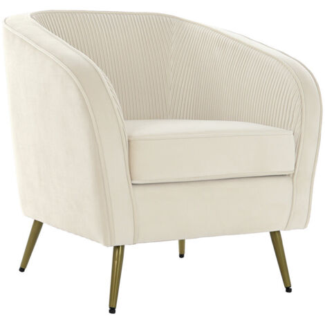 Sillon Poliester Metal 70X68X73 Crema
