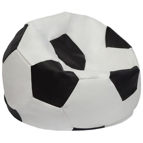 Sillón-Puf niños para exteriores football negro y blanco - Negro Blanco