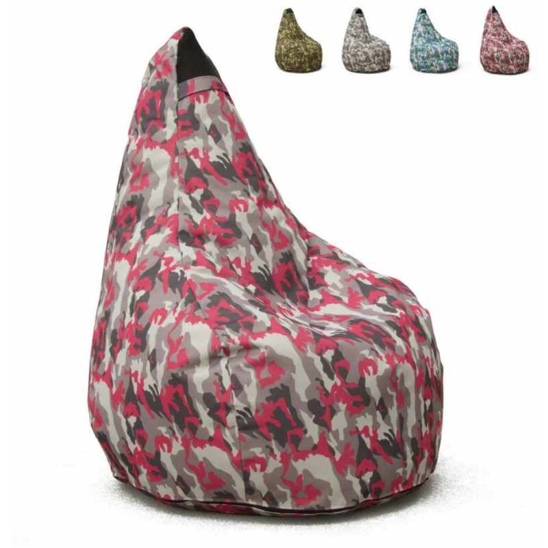 

Sillón Puf Saco Pera Exterior Impermeable Mimético Made in Italy Summer Camouflage | Color: Pinky