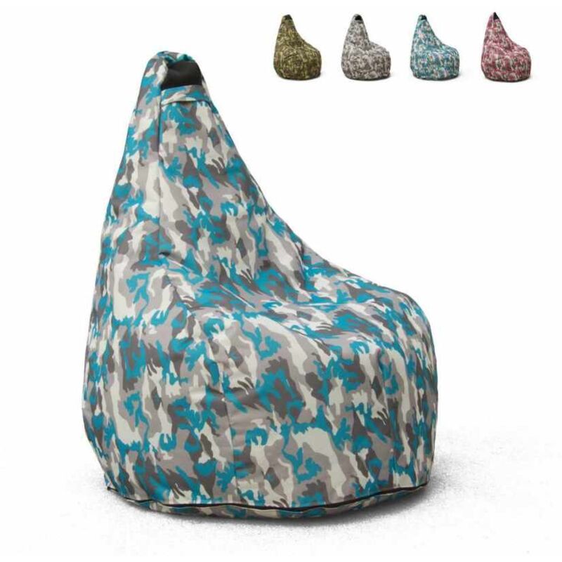 

Sillón Puf Saco Pera Exterior Impermeable Mimético Made in Italy Summer Camouflage | Color: Navy