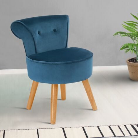 Sillón rana de terciopelo azul