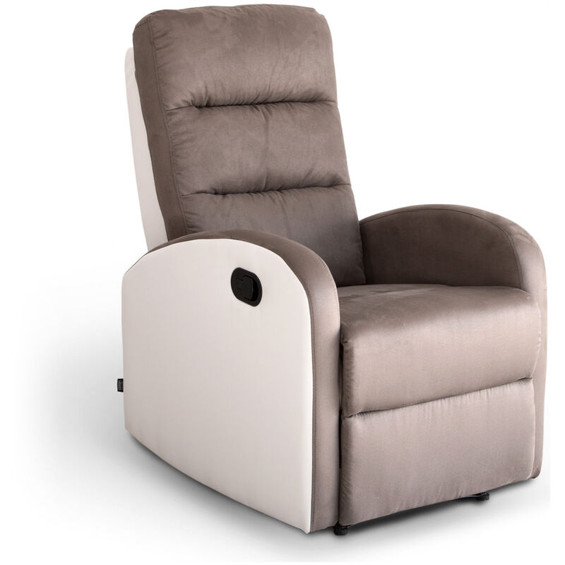 

Sillón Reclinable Astan Hogar Relax Manual Blanco/Marrón Piel Sintética