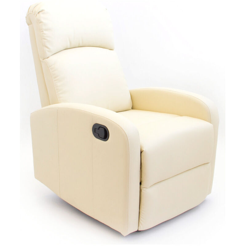 

Sillón Reclinable Astan Hogar Relax Manual Crema Piel Sintética