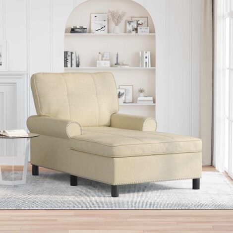 Sillón reclinable con cojín Crema 91 x 157 x 91 cm tela