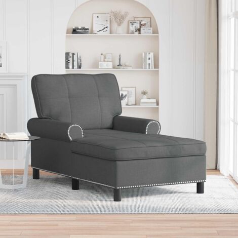 Sillón reclinable con cojín Gris oscuro 91 x 157 x 91 cm tela