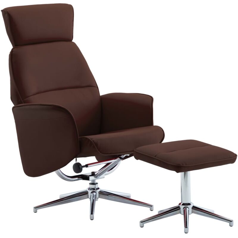 

Sillón Reclinable con Reposapiés Cuero Sintético Marrón - Marrón - Vidaxl