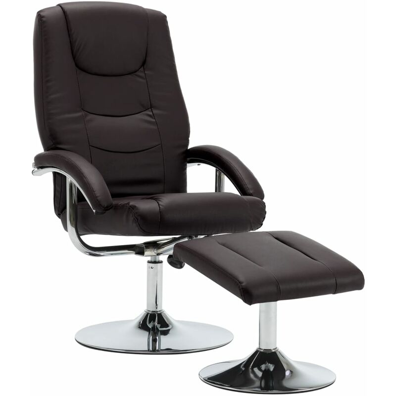 

Sillón Reclinable con Reposapiés Cuero Sintético Marrón - Marrón - Vidaxl