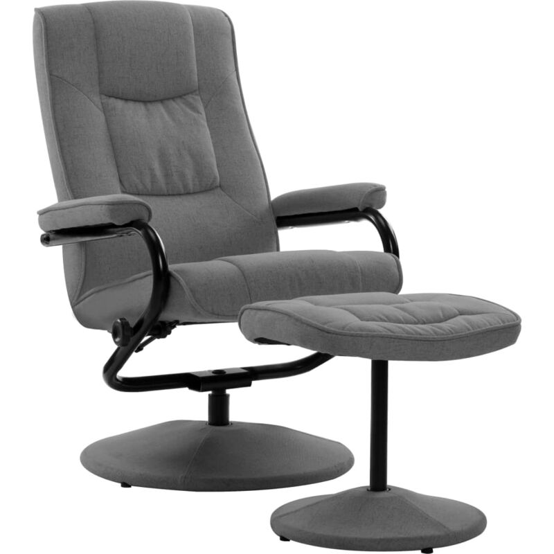 

Sillón Reclinable con Reposapiés de Tela Gris Claro - Gris - Vidaxl