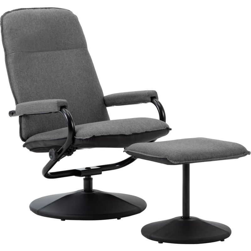 

Sillón reclinable con reposapiés tela gris claro