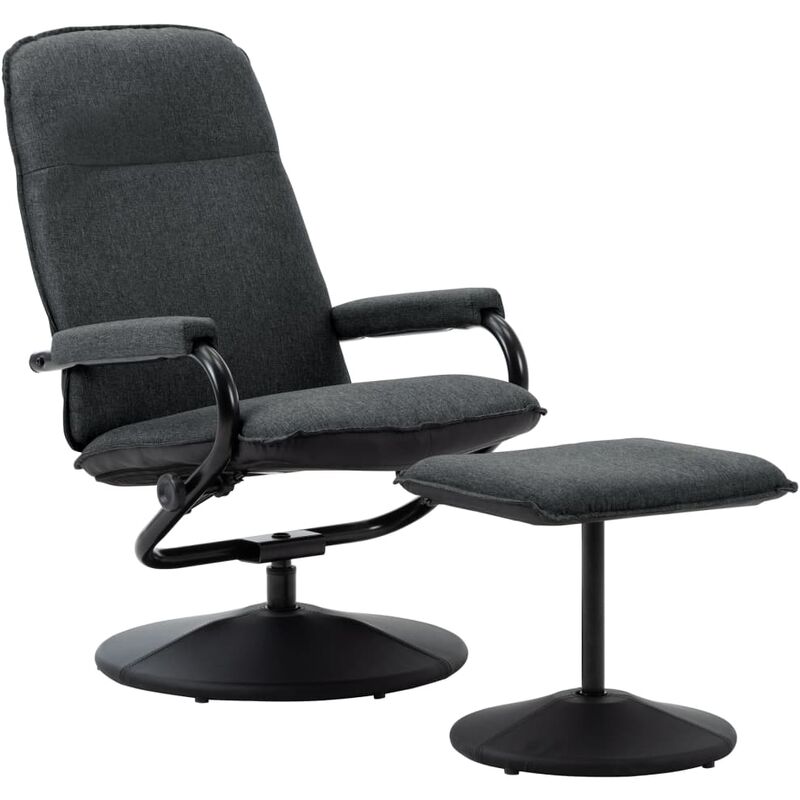 

Sillón reclinable con reposapiés tela gris oscuro