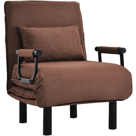 plegable Set de 2 sillas de jardín tumbonas acolchadas marrones cama reclinable 