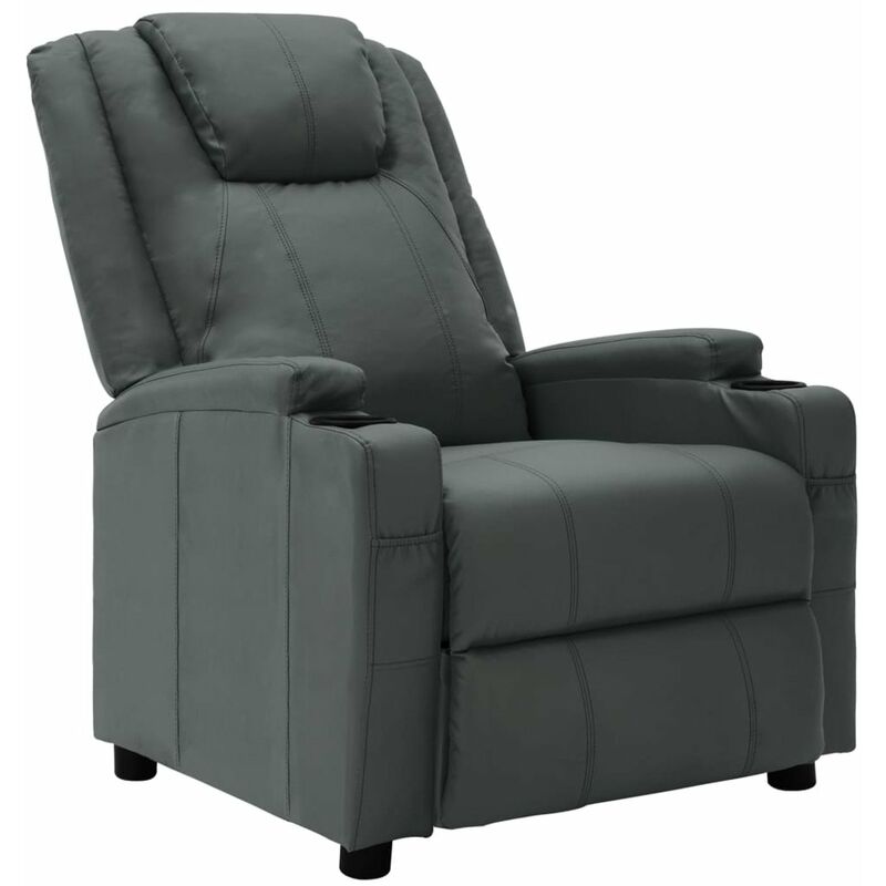 

Happyshopping - Sillon reclinable cuero sintetico gris antracita