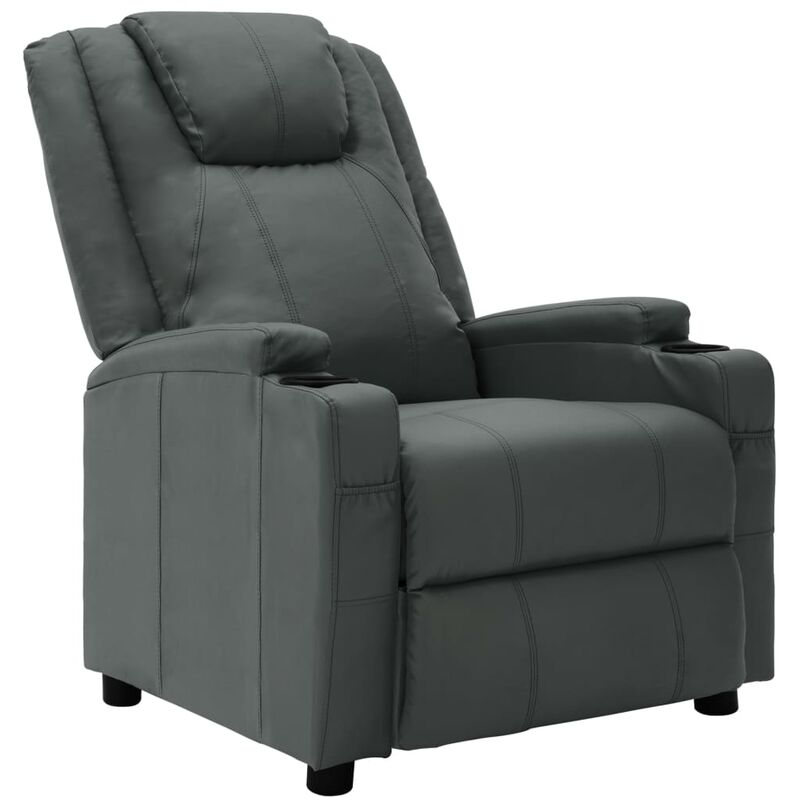 

Sillón reclinable cuero sintético gris antracita