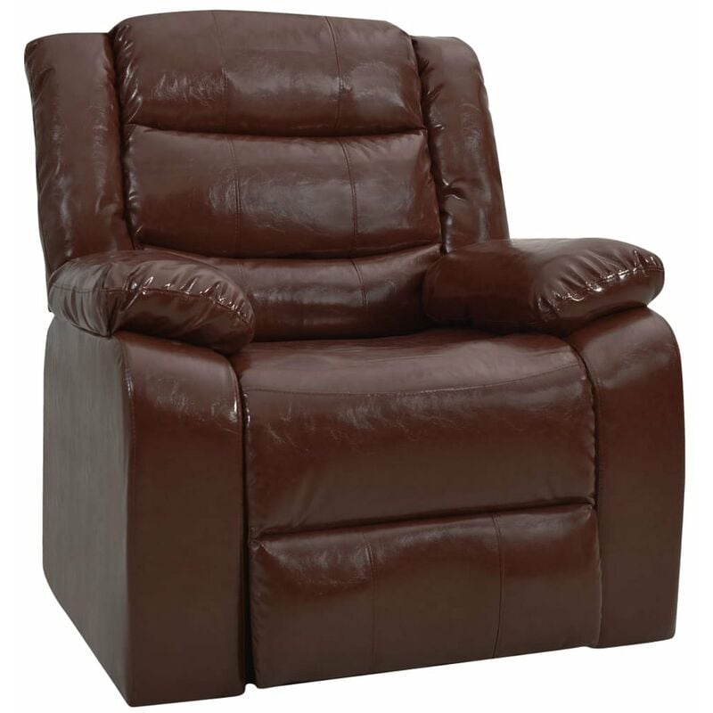

Happyshopping - Sillon reclinable cuero sintetico marron