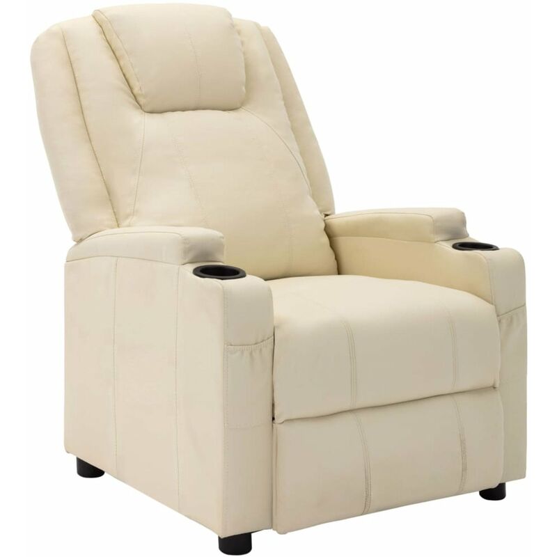 

Happyshopping - Sillon reclinable de cuero sintetico blanca crema
