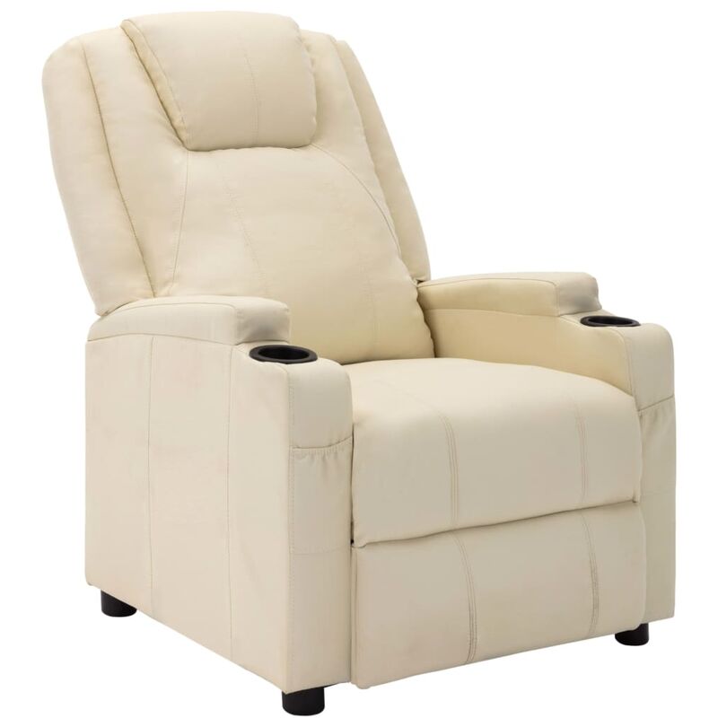 

Sillón reclinable de cuero sintético blanca crema