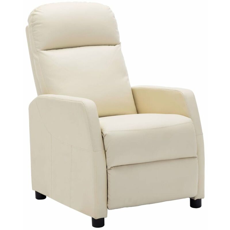 

Sillon reclinable de cuero sintetico blanco crema