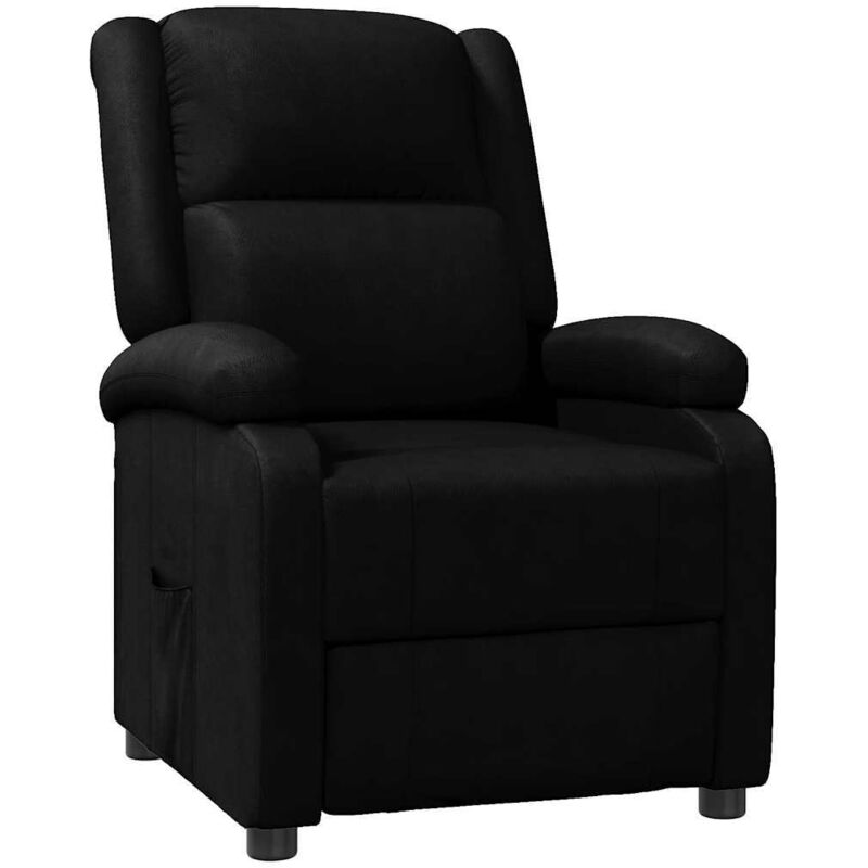 

Sillón Reclinable de Cuero Sintético Negro - Negro - Vidaxl