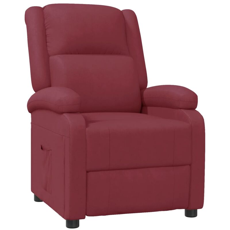 

Sillón Reclinable de Cuero Sintético Rojo Vino Tinto - Rojo - Vidaxl