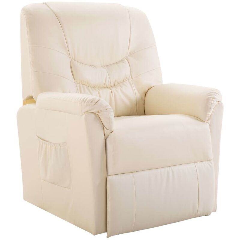 

Happyshopping - Sillon reclinable de cuero sintetico crema