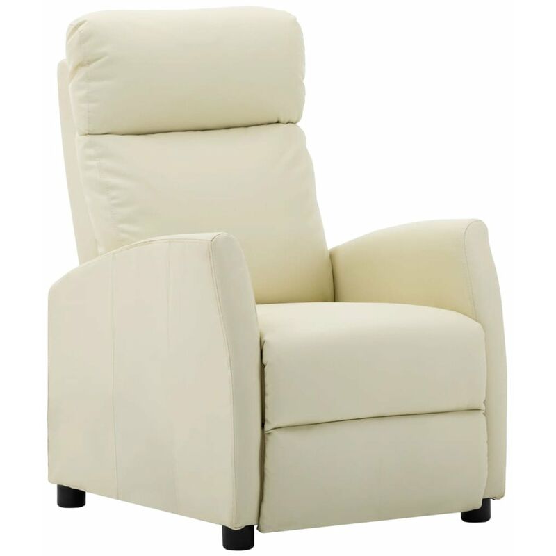 

Sillon reclinable de cuero sintetico crema